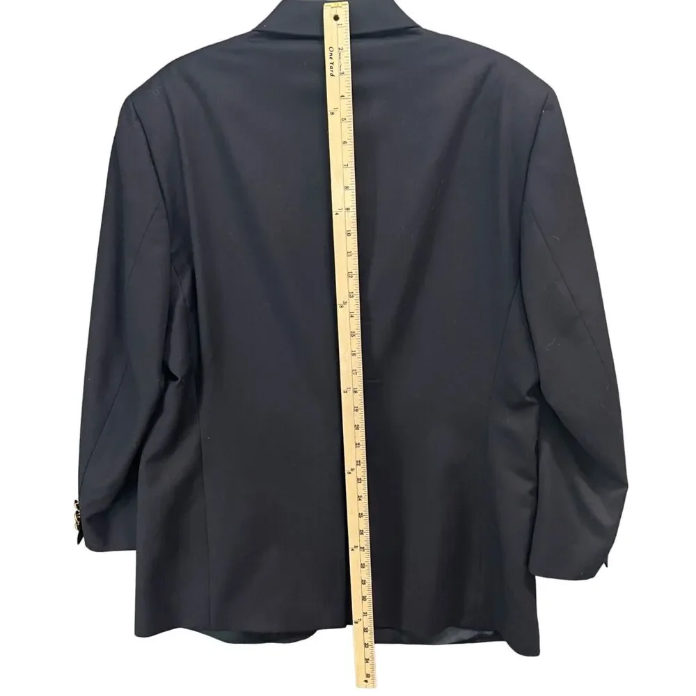 Botany 500 Blazer Jacket Mens 43R Dark Blue Wool Gold Buttons Sport Coat Classic